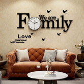 Family Clock Creative Design Large 3D Wall Adhesive Clock Wall Big Watch